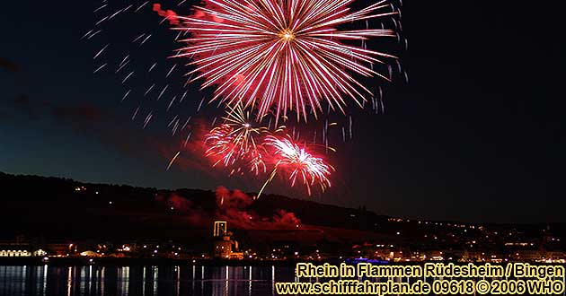 Firework Rhine in Flames near Rudesheim and Bingen on the Rhine River Rdesheim