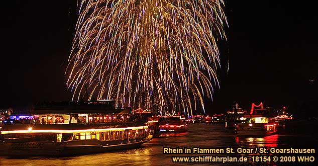 Firework Rhine in Flames near St. Goar and St. Goarshausen on the Rhine River