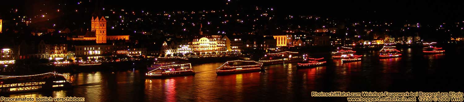 Firework Luminous Night on the Middle Rhine River in Boppard on the Rhine River